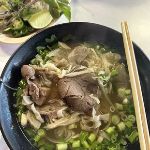 Combination pho (tendon, brisket, tripe, beef ball, steak).