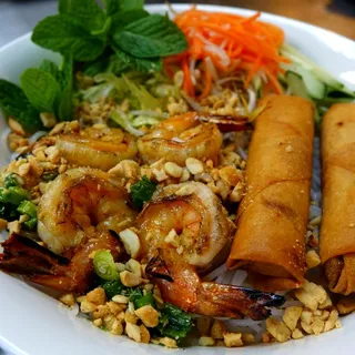 B6. Grilled Shrimps & Spring Rolls Vermicelli Bowl