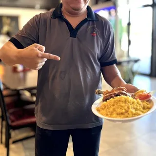 C13. Deep Fried Chicken Leg Fried Rice Platter