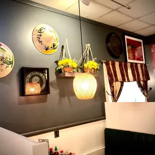 a corner of a restaurant