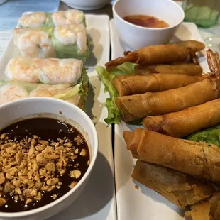 Spring rolls and egg rolls