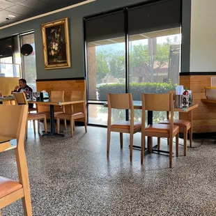 a view of the dining area