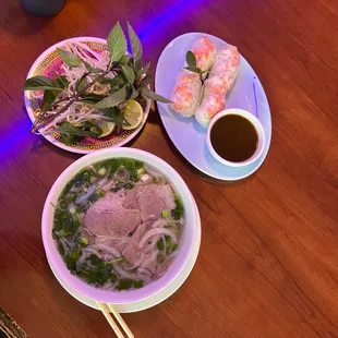 Pho Chin and shrimp rolls