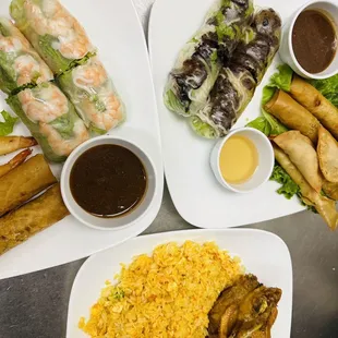 BQQ Teriyaki Beef Rolls  Shrimp Spring Roll Half Roasted Chicken Egg Fried Rice  #BestSellers
