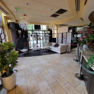 A view of the waiting area. The bar is through the doorway on the right.