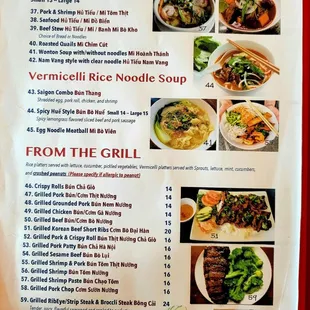 Noodle soup and grilled meats