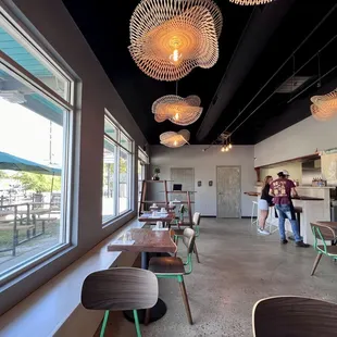 New brick and mortar location. Some outdoor seating.