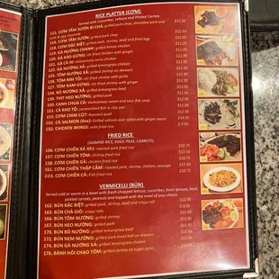 Updated menu Aug 2021