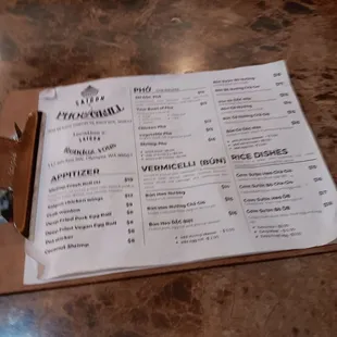 Menu is on a clipboard??