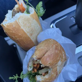 Pro road trip tip: Banh mi fit perfectly into cup holders!