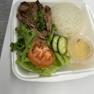 Pork rice plate come thit Nuong