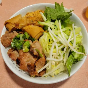 #24 Bun Thit Nuong Cha Gio (Grilled pork and spring roll noodles), $14.