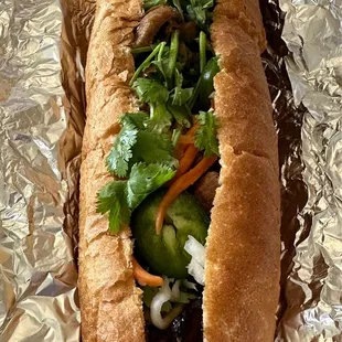 Great Bahn Mi! Grilled pork and fantastic bread! New find not in a great area but i'll be back! Their egg rolls are also divine!