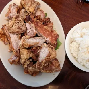 Crispy fried chicken, enough for 3 adults or a family of 4