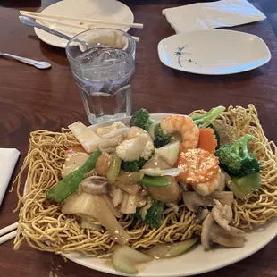 Crispy egg noodle combination. Absolutely delish