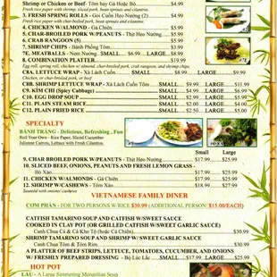 Saigon - Menu Page 1