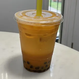Thai tea with boba