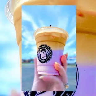 Iced ube latte