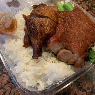 F. Roasted Duck and BBQ Pork Rice Lunch