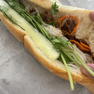 Grilled pork banh mi