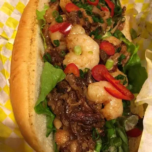 Pig shrimping Bahn mi with pulled pork &amp; shrimp.  Def worth the $11!