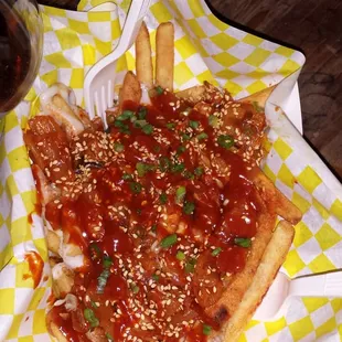 Kimchi fries! Holy moly