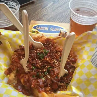 Bacon kimchi fries