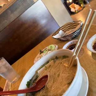 Vegetables and Tofu Noodle Soup (Ph Rau Ci, Tofu)