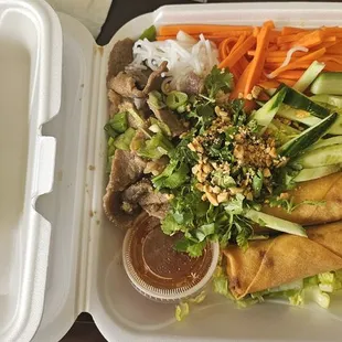 Vermicelli and Spring Roll; Total $19