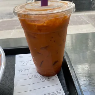 Thai tea with boba