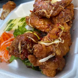 Namesake wings &quot;Saigon wings&quot; super tasty! Perfect crunch while keeping juicy on the inside!