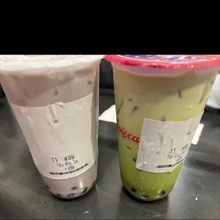 Green Thai Tea Boba and Taro Boba!