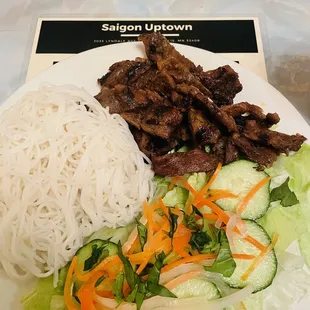 Bbq pork vermicelli salad.