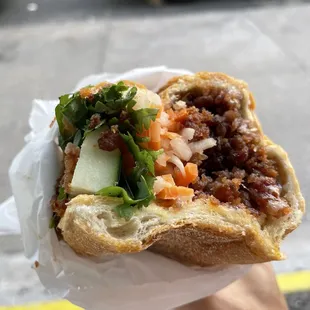 Ground bbq pork Banh Mi