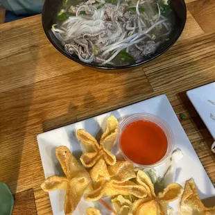 Steak pho / crab Rangoon