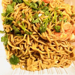 Prawns with garlic noodles. Nom nom delicious.