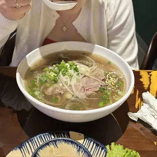 Brisket and eye round steak pho