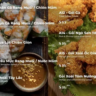 chicken wings and fried chicken, menu