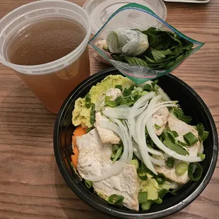 Tofu and vegetable pho, take-out.
