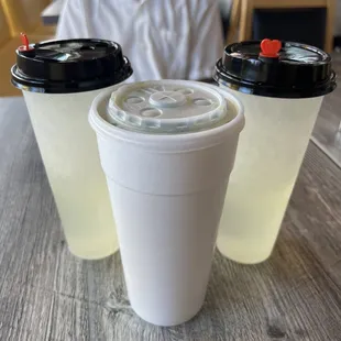 Soda Chanh (Left &amp; Right) and Nuoc Mia Rau Ma (Middle)