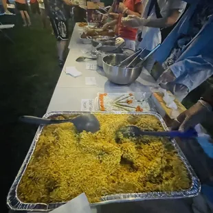people serving food