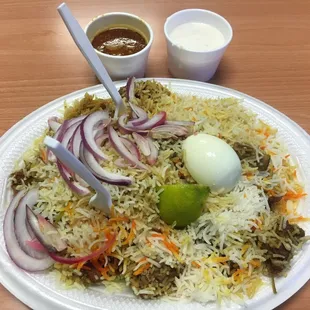 Not sure what you call this dish but it was really good. It had goat.