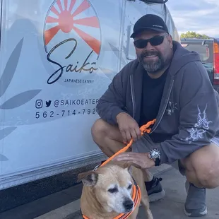 a man and his dog