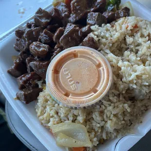 Hibachi steak and rice