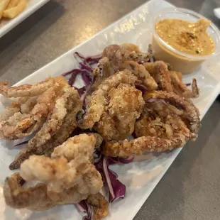 Fried squid legs