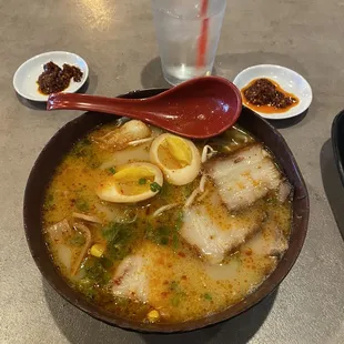 Tonkatsu ramen with level 1 spice. Great as always.