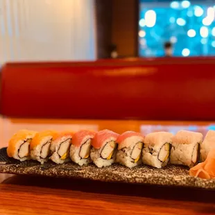 Rainbow roll sushi