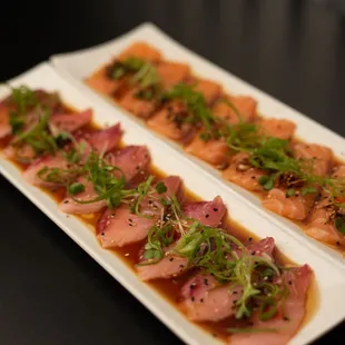 sashimi, sushi, sushi and sashimi, food