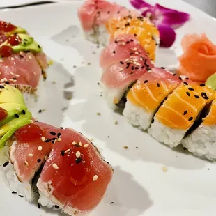 Centipede Roll (left) &amp; Tokyo Roll (right)