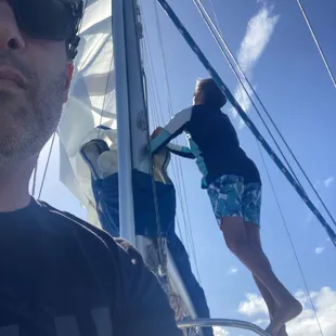 Not afraid to climb!